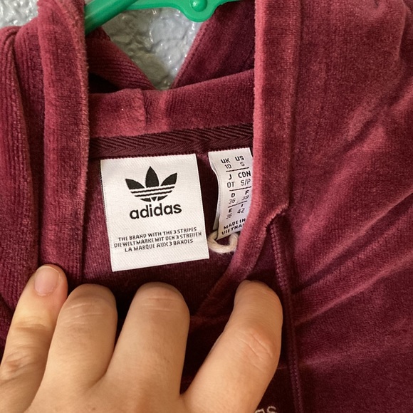 Urban out fitters Adidas velour hoodie. - Picture 2 of 6
